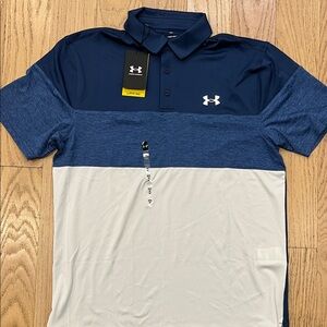 Under Armour Men's Navy and White Polo